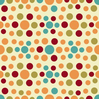 Çok renkli dairelerin geometrik desenli kusursuz soyut deseni. 