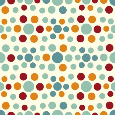 Çok renkli dairelerin geometrik desenli kusursuz soyut deseni. 