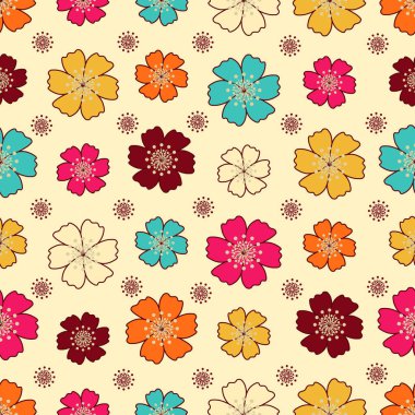 Çiçek desenli ile Seamless Modeli.