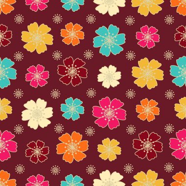 Çiçek desenli ile Seamless Modeli.