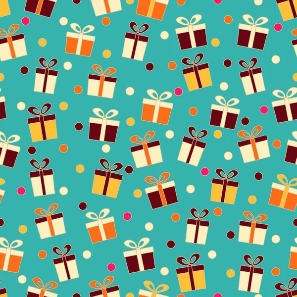 Hediye kutuları ve konfeti görüntü ile Seamless modeli.