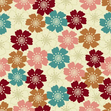 Çiçek desenli ile Seamless Modeli.