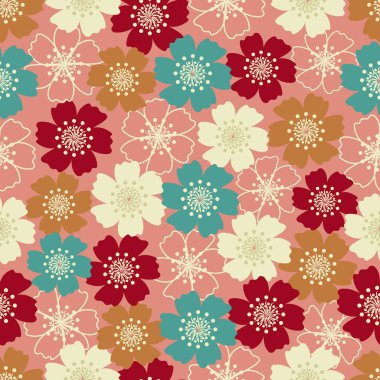 Çiçek desenli ile Seamless Modeli.