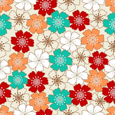 Çiçek desenli ile Seamless Modeli.