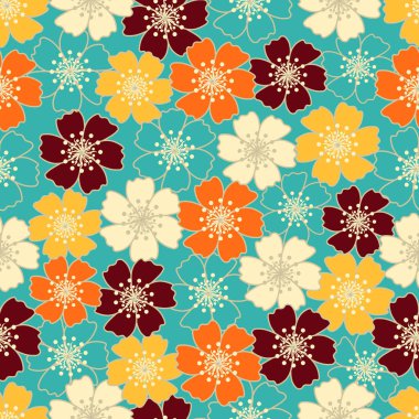 Çiçek desenli ile Seamless Modeli.