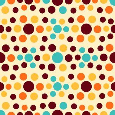 Çok renkli dairelerin geometrik desenli kusursuz soyut deseni.