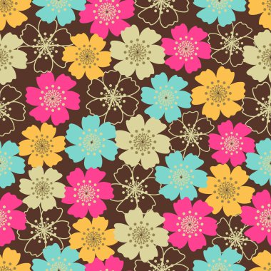Çiçek desenli ile Seamless Modeli.