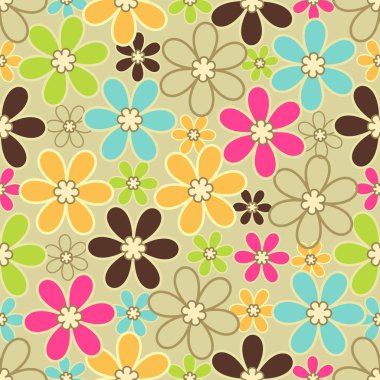 Çiçek desenli ile Seamless Modeli.