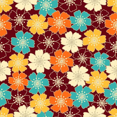 Çiçek desenli ile Seamless Modeli.