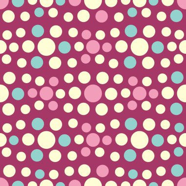 Çok renkli dairelerin geometrik desenli kusursuz soyut deseni.