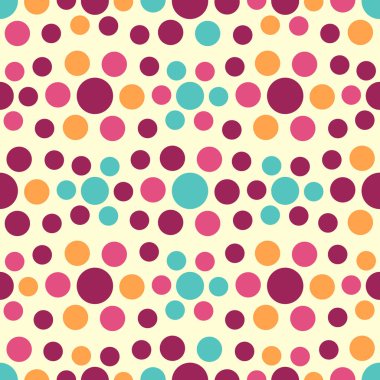 Çok renkli dairelerin geometrik desenli kusursuz soyut deseni.