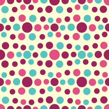 Çok renkli dairelerin geometrik desenli kusursuz soyut deseni.