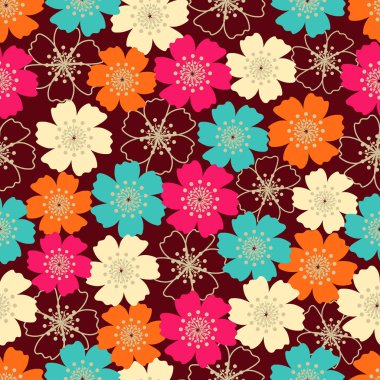 Çiçek desenli ile Seamless Modeli.