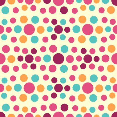Çok renkli dairelerin geometrik desenli kusursuz soyut deseni.