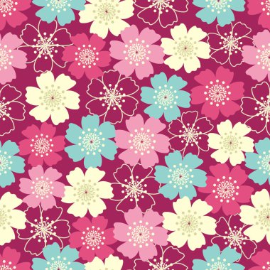 Çiçek desenli ile Seamless Modeli.