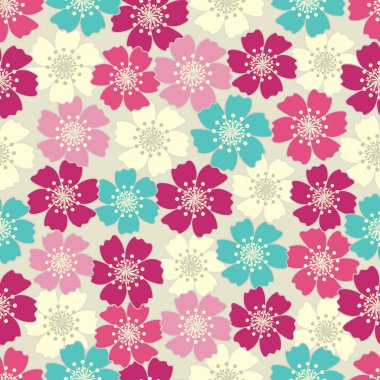 Çiçek desenli ile Seamless Modeli.