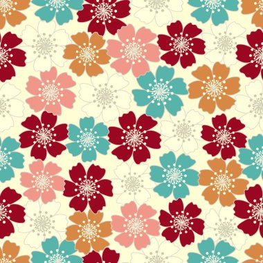 Çiçek desenli ile Seamless Modeli.