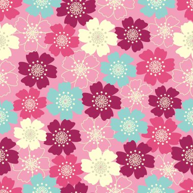 Çiçek desenli ile Seamless Modeli.