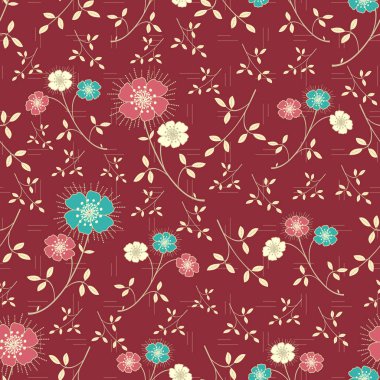 Çiçek desenli ile Seamless Modeli.