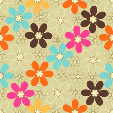 Çiçek desenli ile Seamless Modeli.