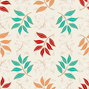 Bitki deseni ile Seamless modeli bırakır.