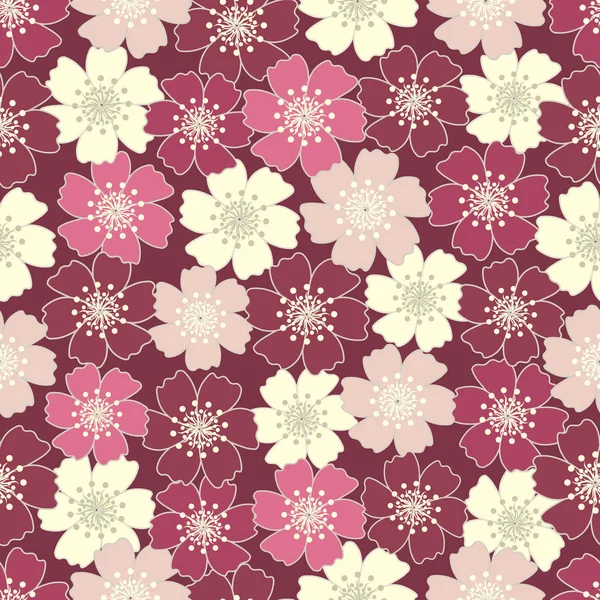 Patrón Sin Costura Con Patrón Floral — Archivo Imágenes Vectoriales