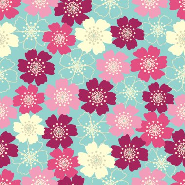 Çiçek desenli ile Seamless Modeli.