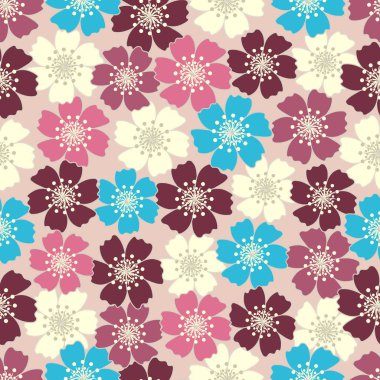 Çiçek desenli ile Seamless Modeli.