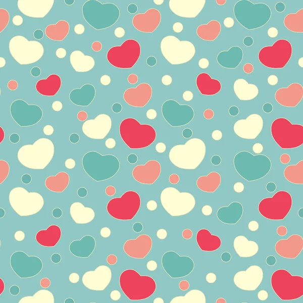 Seamless Abstract Pattern Hearts Circles — Stock Vector