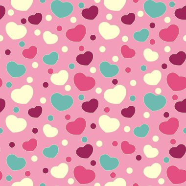 Kalpler görüntü ile Dikişsiz soyut desen.