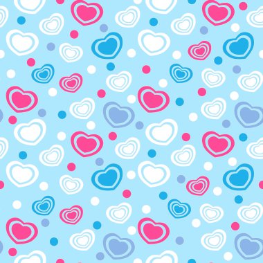 Kalpler görüntü ile Dikişsiz soyut desen.