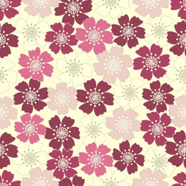 Seamless Pattern Image Flowers — Stock Vector