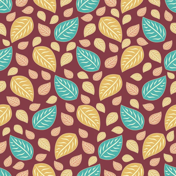 Seamless Pattern Image Leaves — Stock Vector