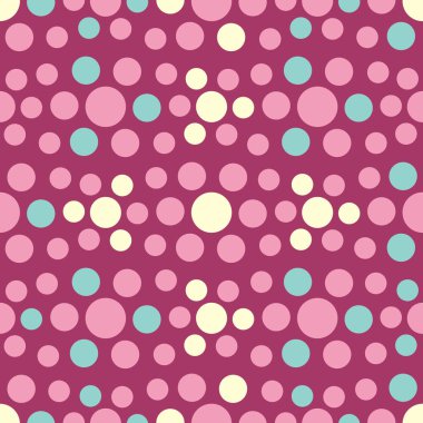 Çok renkli dairelerin görüntüsüyle kusursuz soyut geometrik desen. 