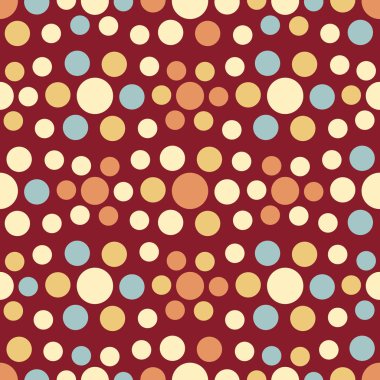 Çok renkli dairelerin görüntüsüyle kusursuz soyut geometrik desen.