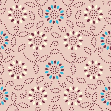 Bir çiçek süsleme görüntü ile Dikişsiz soyut desen.