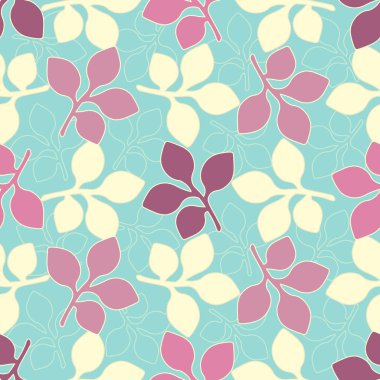 Yaprak çiçek süsleme ile Dikişsiz soyut desen.