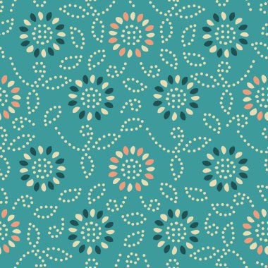 Bir çiçek süsleme görüntü ile Dikişsiz soyut desen.