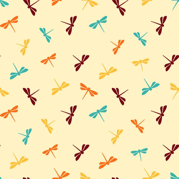 Nahtloses Muster Mit Dem Bild Von Libellen — Stockvektor