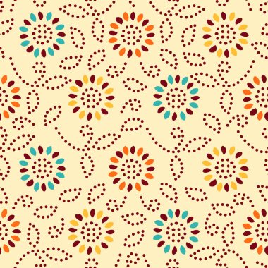 Bir çiçek süsleme görüntü ile Dikişsiz soyut desen.