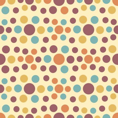 Çok renkli dairelerin görüntüsüyle kusursuz soyut geometrik desen.