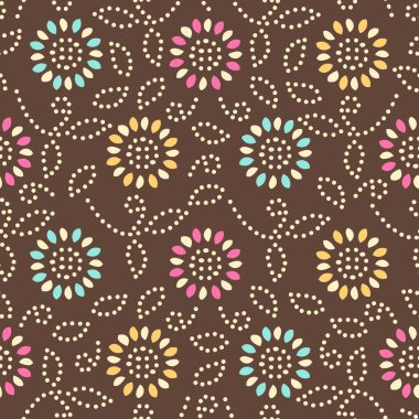 Bir çiçek süsleme görüntü ile Dikişsiz soyut desen.