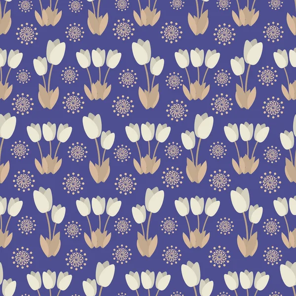 花のイメージとのシームレスなパターン — ストックベクタ