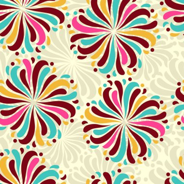 Bir çiçek süsleme görüntü ile Dikişsiz soyut desen.