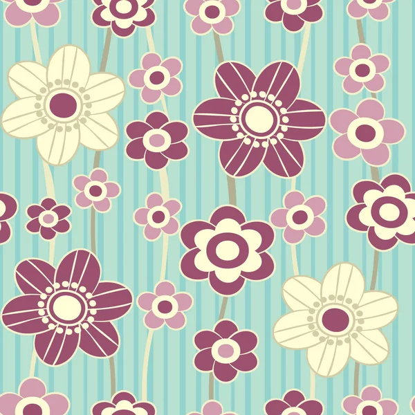 Seamless Pattern Image Flowers — Stock Vector