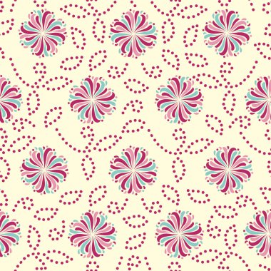 Bir çiçek süsleme görüntü ile Dikişsiz soyut desen.