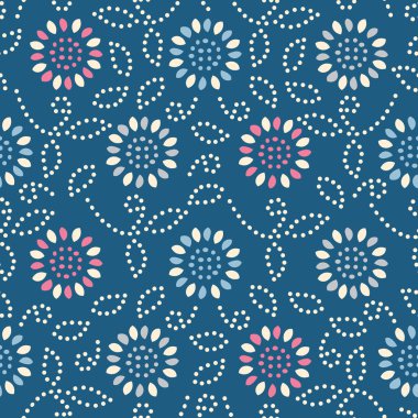 Bir çiçek süsleme görüntü ile Dikişsiz soyut desen.