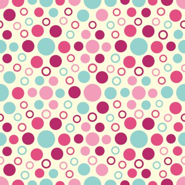 Çok renkli dairelerin görüntüsüyle kusursuz soyut geometrik desen.