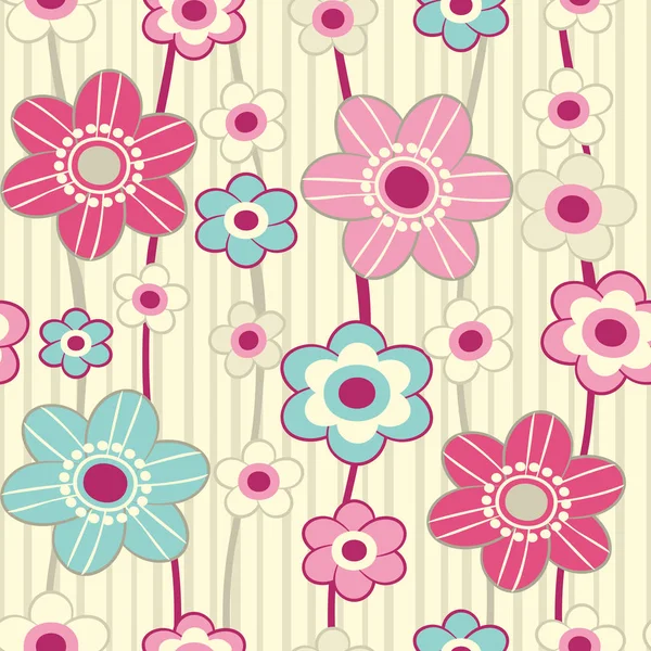 Seamless Pattern Image Flowers — Stock Vector