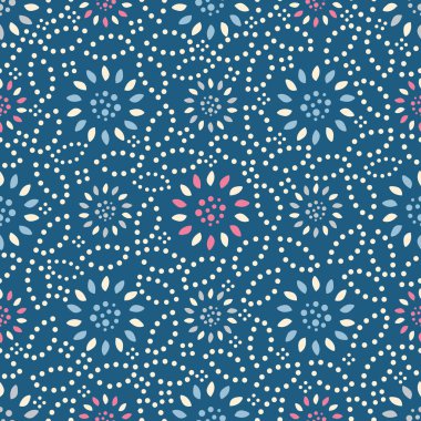 Bir çiçek süsleme görüntü ile Dikişsiz soyut desen.